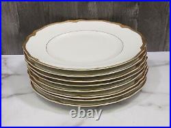 Set 8 Franconia Krautheim Jewel Dinner Plates SELB BAVARIA 10.75 Gold Rim