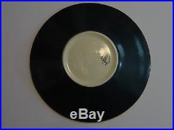 Set 8 Mallory Pottery California Black Ivory Gold 12 1/2 inches dinner plates