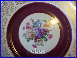 Set 8 Woods Ivory ware gilded floral decorated cabinet plates