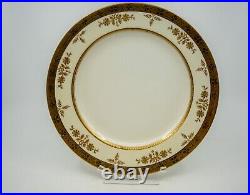 Set Of 10 Tiffany &co Minton 1916 Gold Encrusted Cream Dinner Plates