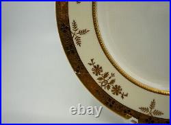 Set Of 10 Tiffany &co Minton 1916 Gold Encrusted Cream Dinner Plates