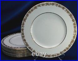 Set Of 10 Wedgwood Bone China Whitehall Golden Grapes 10.75dia Dinner Plates