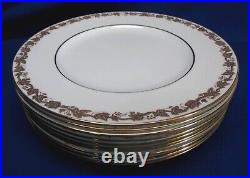 Set Of 10 Wedgwood Bone China Whitehall Golden Grapes 10.75dia Dinner Plates