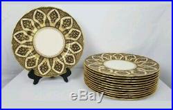 Set Of 12 Gold Encrusted Lenox Antique Dinner Plates Fine China