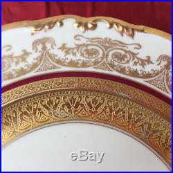 Set Of 12 Vintage Epiag Czech Cabinet Gold Rim Encrusted Dinner Plates