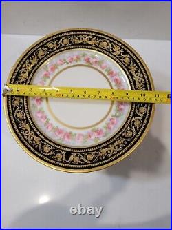 Set Of 12 Wm. Guerin & Co. Limoges France 11 Dinner Plates Cobalt Gold Floral