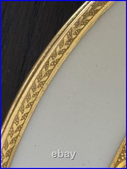 Set Of 4 Cauldron Dinner Plates White With Gold Scroll Trim