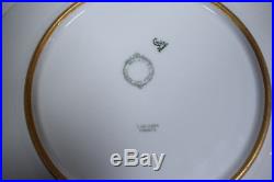 Set Of 4 Incredible Limoges Heavy Raised gold Dinner Plates Green