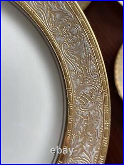 Set Of 4 Vintage Heinrich & Co Selb Bavaria Gold Encrusted Plates 6.5 Dessert