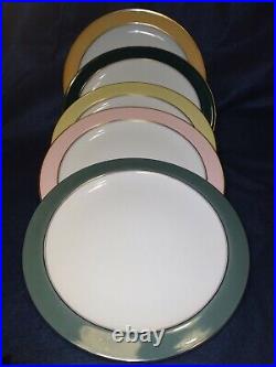 Set Of 5 Krautheim Franconia Dinner Plates Gold Trim 10.5 Art Deco COLORS