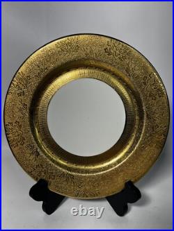 Set Of 5 Superior China Bavaria 9 3/4 22 Carat Gold Floral Dinner Plates (Read)