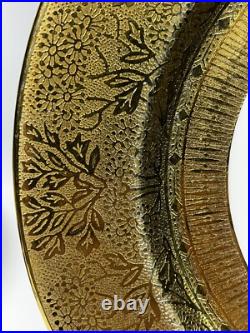 Set Of 5 Superior China Bavaria 9 3/4 22 Carat Gold Floral Dinner Plates (Read)