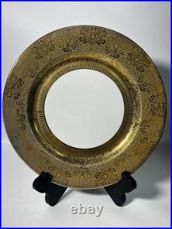 Set Of 5 Superior China Bavaria 9 3/4 22 Carat Gold Floral Dinner Plates (Read)