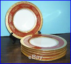 Set Of 6 Heinrich & Co Selb Bavaria Gold Encrusted Dinner Plates 11 Never Used