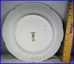 Set Of 6 Hutschenreuther China 8940 Dinner Plates Multicolored Flowers Gold Trim
