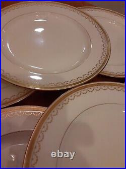 Set Of 6 Minton Burley& Co Chicago Gold Dinner Plates 10 1/8 D