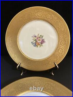 Set Of 6 PICKARD Dinner Plates 11 Gilded, Decorated In U. S. A, Bavaria Bohemia