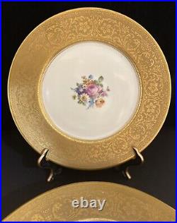 Set Of 6 PICKARD Dinner Plates 11 Gilded, Decorated In U. S. A, Bavaria Bohemia