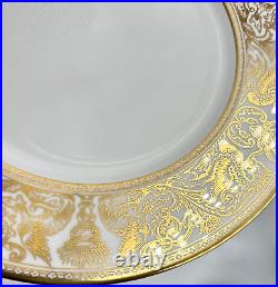 Set Of 7 Elegant Wedgwood Florentine Gold Dinner Plates W4219 Excellent Cond
