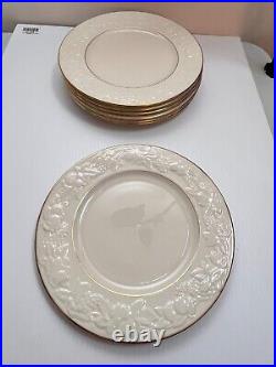 Set Of 7 Lenox Fruits Of Life Dinner Plates Porcelain Cream Gold Rim 10.75
