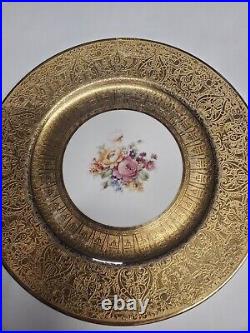 Set Of 7 Royal Bavarian Hutschenreuther Selb Bavaria Plate 10 1/2 22K Gold