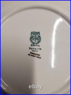 Set Of 7 Royal Bavarian Hutschenreuther Selb Bavaria Plate 10 1/2 22K Gold Enc