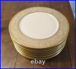 Set of 10 Heinrich & Co Bavaria Gold Encrusted Dinner Plates