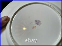 Set of 10 Minton 1920 Dinner Plates Purple Yellow & Brown Urns/Fruit Gold Trim