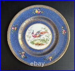 Set of 10 Royal Doulton Game Bird Dinner Plates Highly Decorated Gold Gilt