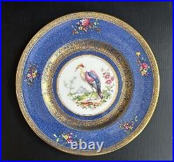 Set of 10 Royal Doulton Game Bird Dinner Plates Highly Decorated Gold Gilt