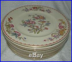 Set of 10 Syracuse China Old Ivory BOMBAY Gold Trim Large Dinner Plates 10-3/8