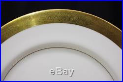Set of 10 Vintage Mikasa HARROW White, Gold Band 10 5/8 Dinner Plates A1-129