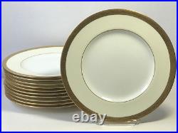 Set of 11 Antique Minton England K-159 Buckingham Dinner Plates Gold Gilded Rim