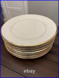 Set of 11 LENOX ETERNAL 10 3/4 Dinner Plates Ivory/Gold