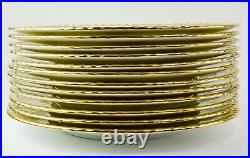 Set of 12 10.75 Minton H4253 Scalloped Gold Rim China Dinner Plates SB51