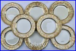 Set of 12 19th-Century Derby Gilded Yellow Dinner Plates