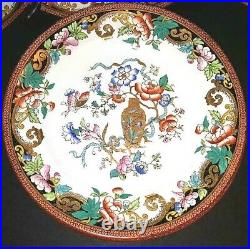 Set of 12 Chinoiserie Heavily Gilded Antique Plates by George Jones Circa 1873