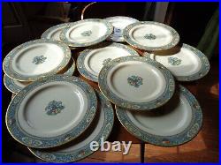 Set of 12 LENOX AUTUMN Fine China Dinner Plates Vintage Gold Backstamp 10.5