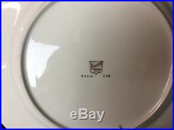 Set of 12 Pickard Ravenswood 914D-500 10&5/8 Dinner Plates Blue Rim Gold