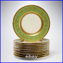 Set of 12 Rare Royal Bavarian Gold Gilt China Porcelain Dinner Plates 11.75 Set of 12 Rare Royal Bavarian Gold Gilt China Porcelain Dinner Plates 11.75