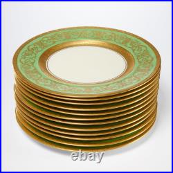 Set of 12 Rare Royal Bavarian Gold Gilt China Porcelain Dinner Plates 11.75 Set of 12 Rare Royal Bavarian Gold Gilt China Porcelain Dinner Plates 11.75