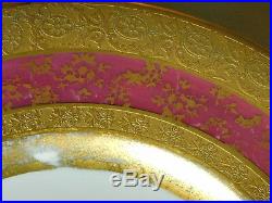 Set of 12 Royal Bavarian Hutschenreuther Selb Dinner plates German gilt gold