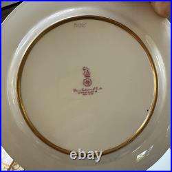 Set of 12 Royal Doulton Gold Encrusted Cream & White 10.5 Dinner Plates c1910 Set of 12 Royal Doulton Gold Encrusted Cream & White 10.5 Dinner Plates c1910