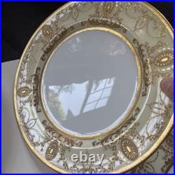 Set of 12 Royal Doulton Gold Encrusted Cream & White 10.5 Dinner Plates c1910 Set of 12 Royal Doulton Gold Encrusted Cream & White 10.5 Dinner Plates c1910