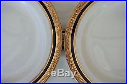 Set of 12 Twelve Cauldon Dinner Plates Gold Cobalt Blue Burley & Co Chicago 10
