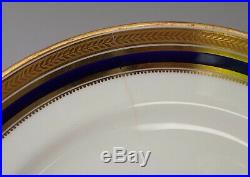 Set of 12 Twelve Cauldon Dinner Plates Gold Cobalt Blue Burley & Co Chicago 10