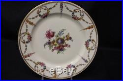 Set of 12 Vtg Schumann Bavaria SAN LUIS REY Floral & Gold Swag 10 Dinner Plates