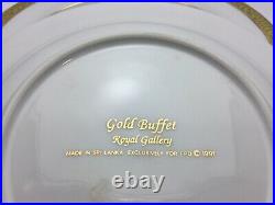 Set of 14 Royal Gallery Gold Buffet Serving Plates 7 Large Dinner Plates 10.1/