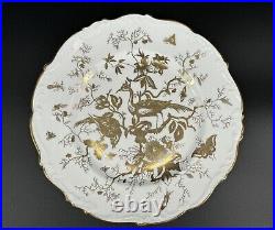 Set of (2) Coalport CAIRO Gold On White 10.625 Dinner Plates