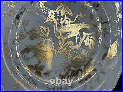 Set of (2) Coalport CAIRO Gold On White 10.625 Dinner Plates